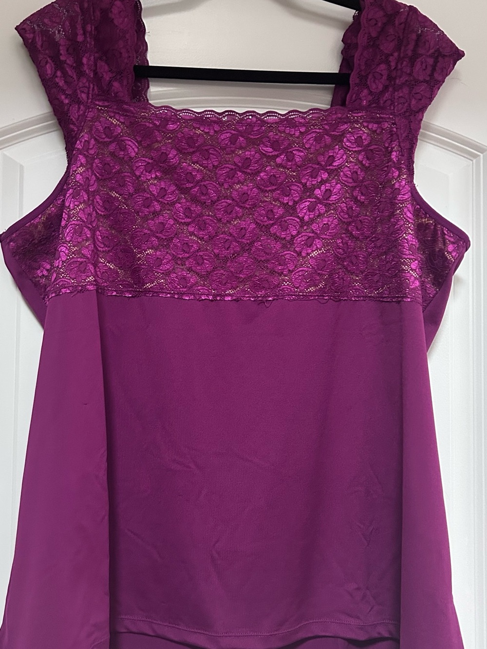 NWOT Undercover Agent Kathleen Kirkwood Womens 2X Lace Cap Sleeve Blouse Stretch
